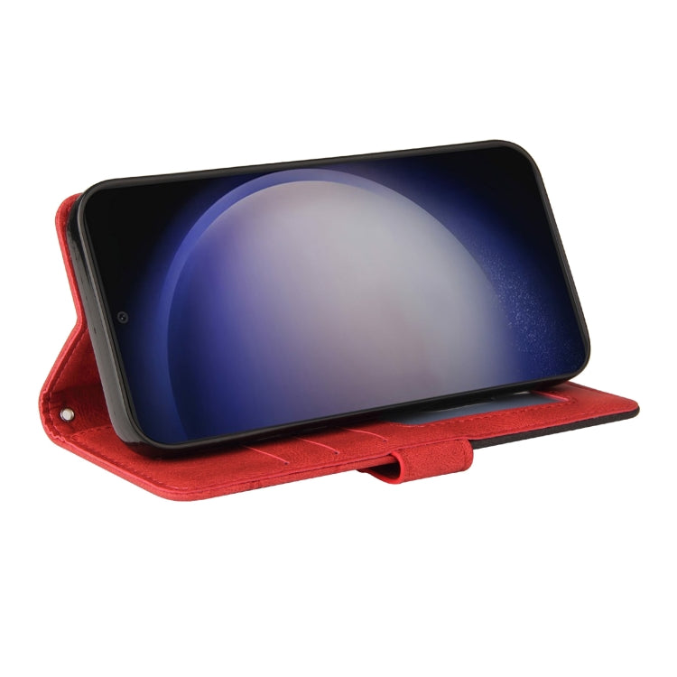 For Samsung Galaxy S25+ / S24+ 5G Dual-color Splicing Flip Leather Phone Case(Red) - Galaxy S25+ 5G Cases by PMC Jewellery | Online Shopping South Africa | PMC Jewellery | Buy Now Pay Later Mobicred