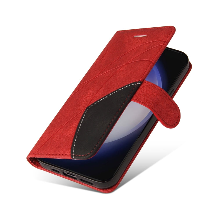 For Samsung Galaxy S25+ / S24+ 5G Dual-color Splicing Flip Leather Phone Case(Red) - Galaxy S25+ 5G Cases by PMC Jewellery | Online Shopping South Africa | PMC Jewellery | Buy Now Pay Later Mobicred