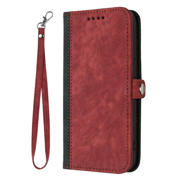 For Samsung Galaxy S25 5G Side Buckle Double Fold Hand Strap Leather Phone Case(Red) - Galaxy S25 5G Cases by PMC Jewellery | Online Shopping South Africa | PMC Jewellery | Buy Now Pay Later Mobicred