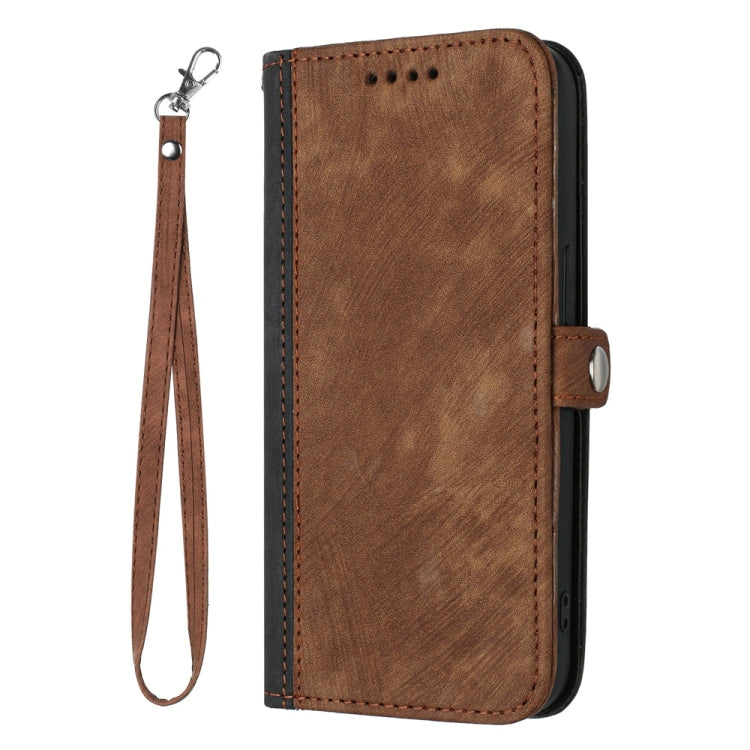 For Samsung Galaxy S25 5G Side Buckle Double Fold Hand Strap Leather Phone Case(Brown) - Galaxy S25 5G Cases by PMC Jewellery | Online Shopping South Africa | PMC Jewellery | Buy Now Pay Later Mobicred