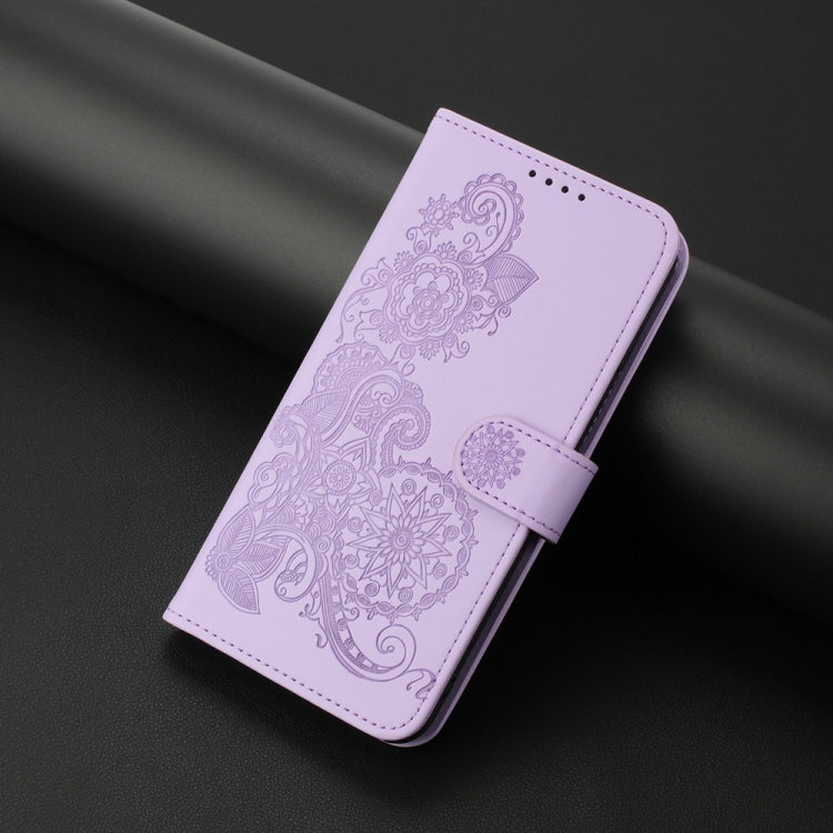 For Samsung Galaxy S25+ 5G Datura Flower Embossed Flip Leather Phone Case(Purple) - Galaxy S25+ 5G Cases by PMC Jewellery | Online Shopping South Africa | PMC Jewellery | Buy Now Pay Later Mobicred