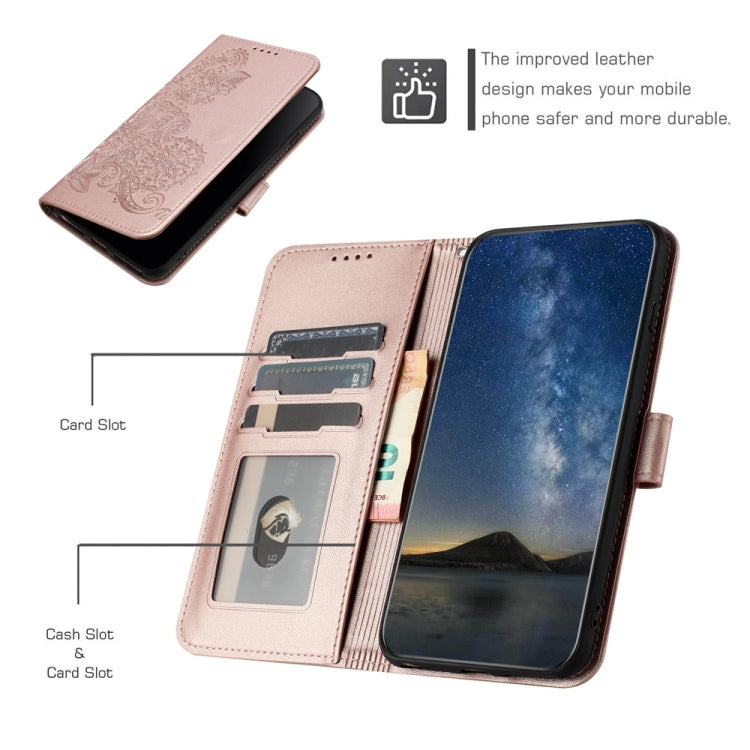 For Samsung Galaxy S25 Ultra 5G Datura Flower Embossed Flip Leather Phone Case(Rose Gold) - Galaxy S25 Ultra 5G Cases by PMC Jewellery | Online Shopping South Africa | PMC Jewellery | Buy Now Pay Later Mobicred
