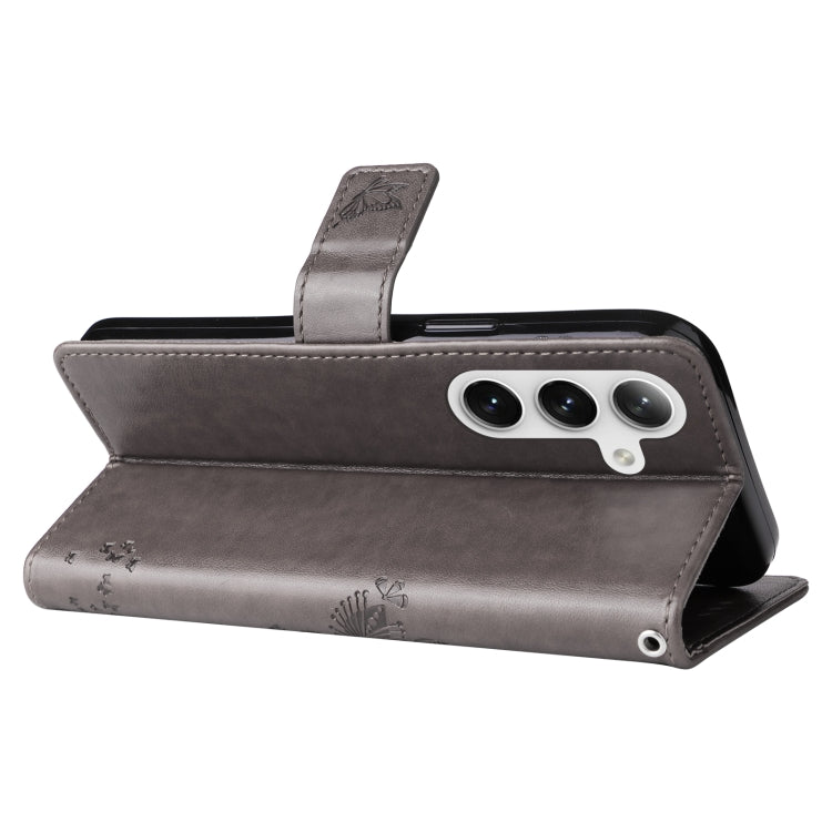 For Samsung Galaxy S25+ / S24+ 5G Tree & Cat Embossed Pattern Flip Leather Phone Case(Grey) - Galaxy S25+ 5G Cases by PMC Jewellery | Online Shopping South Africa | PMC Jewellery | Buy Now Pay Later Mobicred