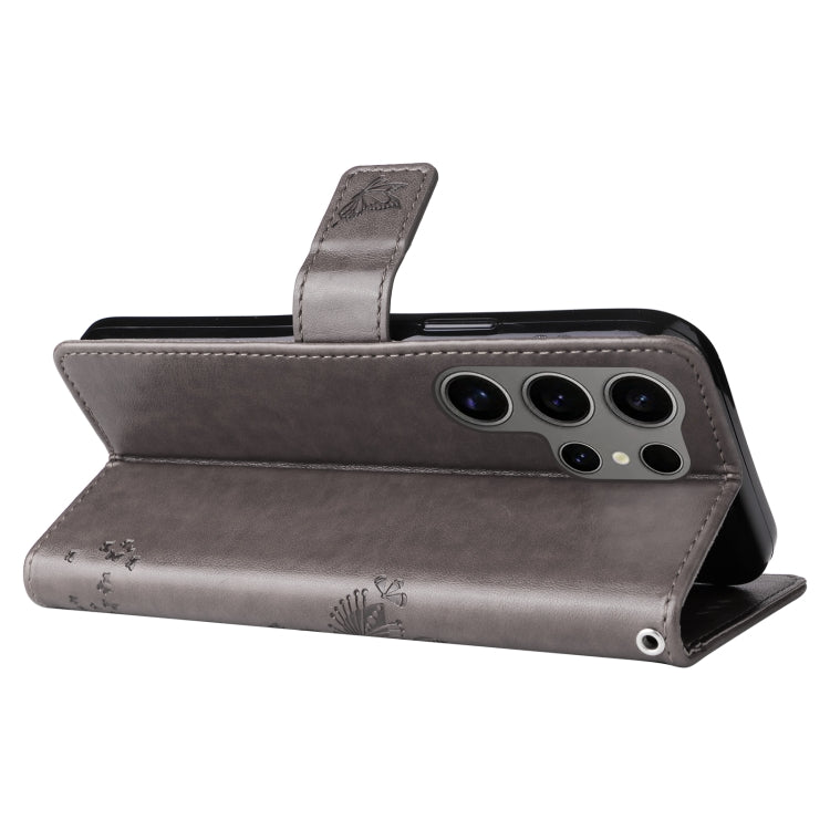 For Samsung Galaxy S25 Ultra 5G Tree & Cat Embossed Pattern Flip Leather Phone Case(Grey) - Galaxy S25 Ultra 5G Cases by PMC Jewellery | Online Shopping South Africa | PMC Jewellery | Buy Now Pay Later Mobicred