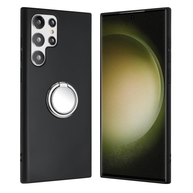 For Samsung Galaxy S25 Ultra 5G Matte Ring Holder TPU Phone Case(Silver) - Galaxy S25 Ultra 5G Cases by PMC Jewellery | Online Shopping South Africa | PMC Jewellery | Buy Now Pay Later Mobicred