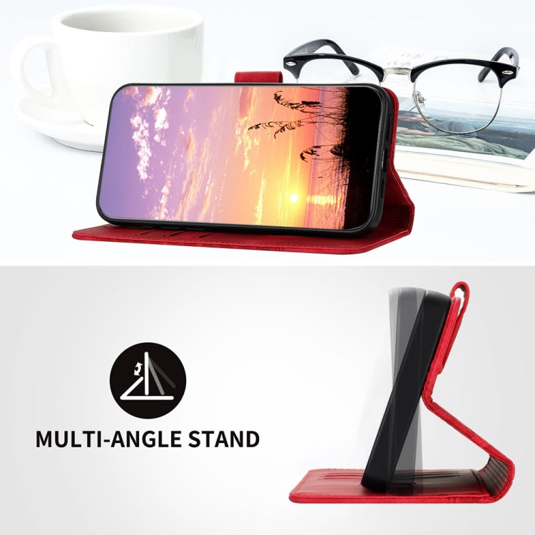 For Samsung Galaxy S25 5G YX0060 Elephant Head Embossed Phone Leather Case with Lanyard(Red) - Galaxy S25 5G Cases by PMC Jewellery | Online Shopping South Africa | PMC Jewellery | Buy Now Pay Later Mobicred