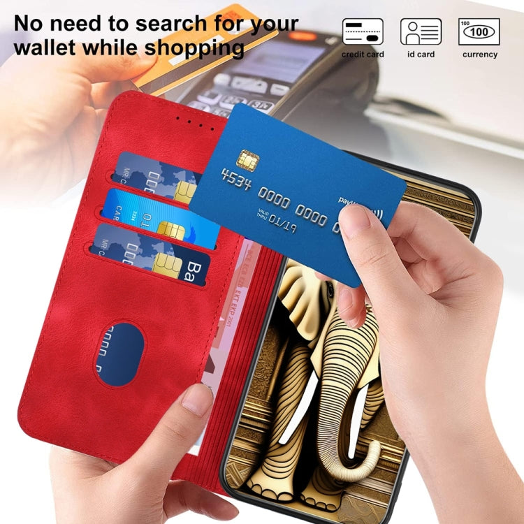 For Samsung Galaxy S25 5G YX0060 Elephant Head Embossed Phone Leather Case with Lanyard(Red) - Galaxy S25 5G Cases by PMC Jewellery | Online Shopping South Africa | PMC Jewellery | Buy Now Pay Later Mobicred