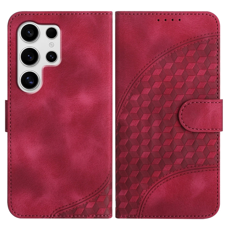 For Samsung Galaxy S25 Ultra 5G YX0060 Elephant Head Embossed Phone Leather Case with Lanyard(Rose Red) - Galaxy S25 Ultra 5G Cases by PMC TechLife | Online Shopping South Africa | PMC TechLife | Buy Now Pay Later Mobicred