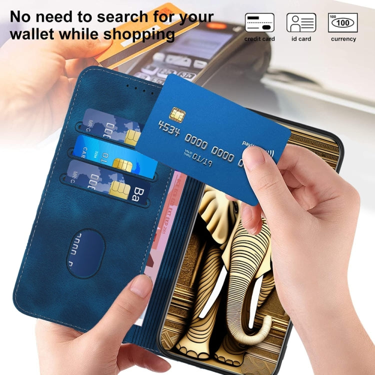 For Samsung Galaxy S25 Ultra 5G YX0060 Elephant Head Embossed Phone Leather Case with Lanyard(Royal Blue) - Galaxy S25 Ultra 5G Cases by PMC TechLife | Online Shopping South Africa | PMC TechLife | Buy Now Pay Later Mobicred