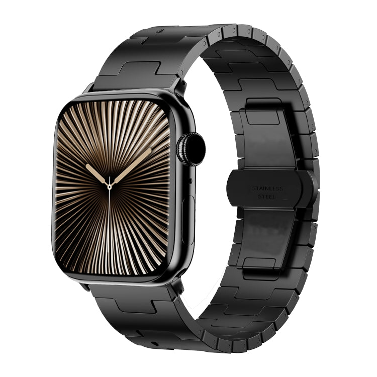 For Apple Watch 46mm / 49mm / 45mm / 44mm Side Release Stainless Steel Watch Band(Black) - free shipping - PMC TechLife - Order now!
