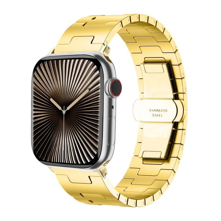 For Apple Watch 46mm / 49mm / 45mm / 44mm Side Release Stainless Steel Watch Band(Gold) - free shipping - PMC TechLife - Order now!