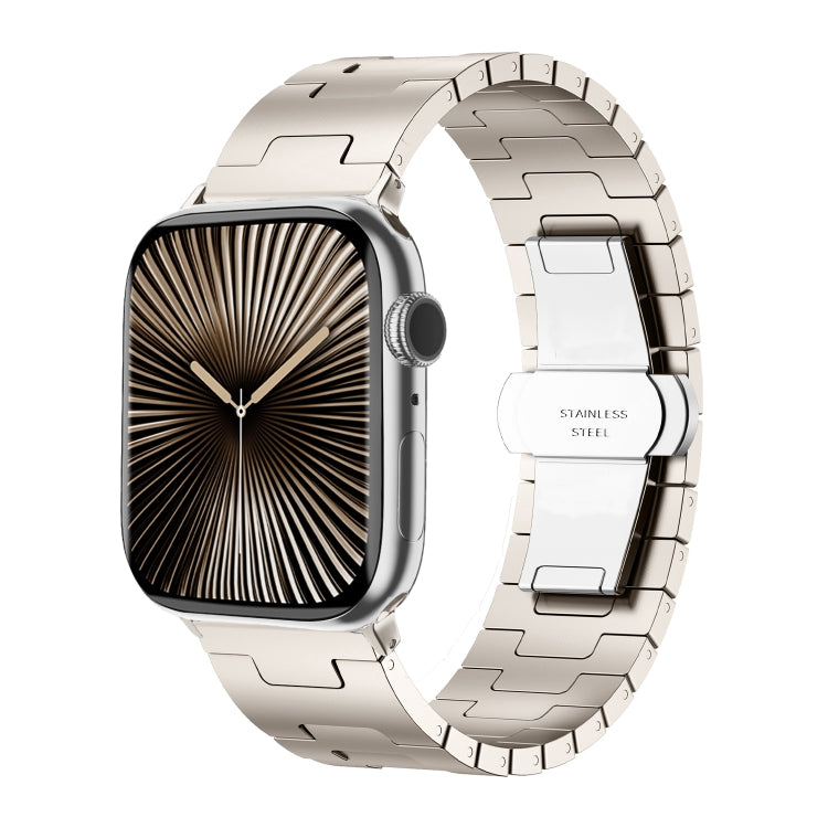 For Apple Watch 46mm / 49mm / 45mm / 44mm Side Release Stainless Steel Watch Band(Starlight) - free shipping - PMC TechLife - Order now!