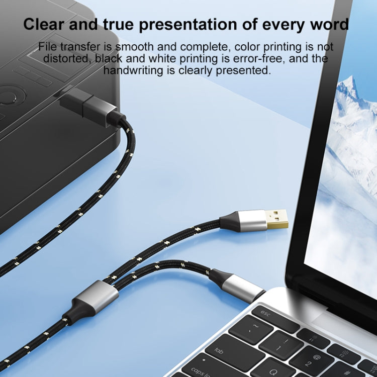 2 in 1 Type-C and USB-A to USB-B MIDI Instruments Printer Cable, Length: 1m, Length:1m(Black Gold) - Multifunctional Cable by PMC Jewellery | Online Shopping South Africa | PMC Jewellery | Buy Now Pay Later Mobicred