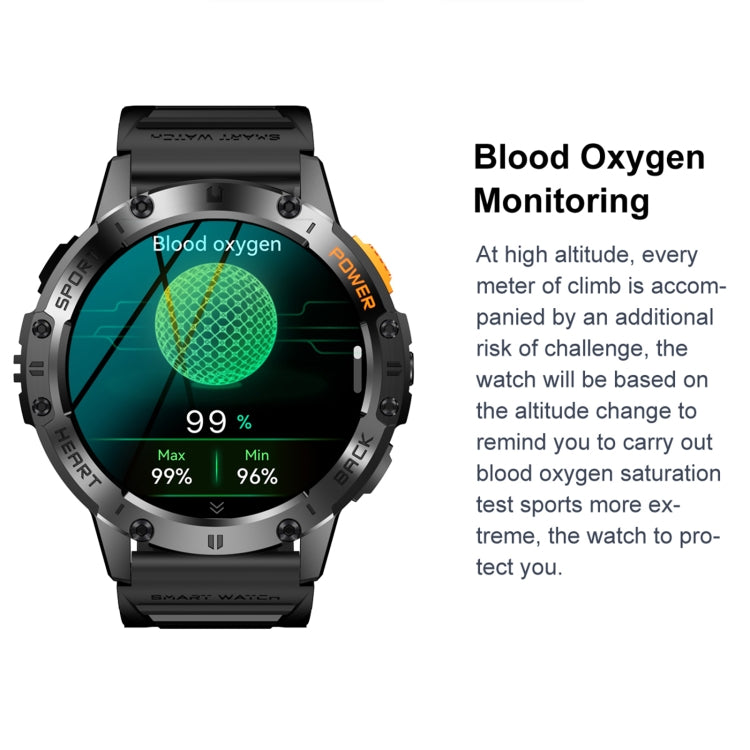 K65 1.43 inch Bluetooth Call Smart Watch, Support Heart Rate / Blood Oxygen(Black) - Smart Watches by PMC TechLife | Online Shopping South Africa | PMC TechLife | Buy Now Pay Later Mobicred