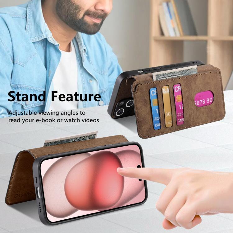 For iPhone 16e CaseNeo MagSafe RFID Anti-theft Retro Leather Phone Case(Brown) - iPhone 16e Cases by CaseNeo | Online Shopping South Africa | PMC TechLife | Buy Now Pay Later Mobicred