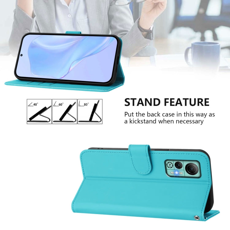 For Ulefone Note 14 Skin Feel Solid Color Leather Phone Case with Lanyard(Lake Blue) - Ulefone Cases by PMC Jewellery | Online Shopping South Africa | PMC Jewellery | Buy Now Pay Later Mobicred
