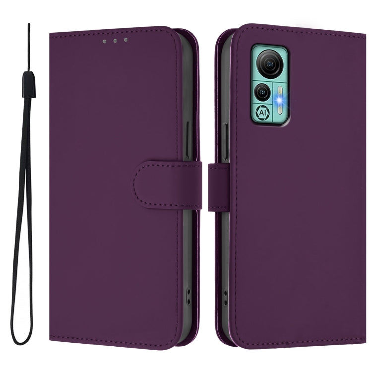 For Ulefone Note 14 Skin Feel Solid Color Leather Phone Case with Lanyard(Violet) - Ulefone Cases by PMC Jewellery | Online Shopping South Africa | PMC Jewellery | Buy Now Pay Later Mobicred