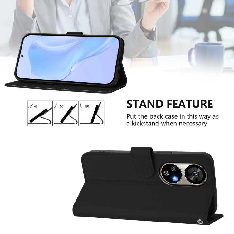 For Ulefone Note 17 Pro Skin Feel Solid Color Leather Phone Case with Lanyard(Black) - Ulefone Cases by PMC Jewellery | Online Shopping South Africa | PMC Jewellery | Buy Now Pay Later Mobicred