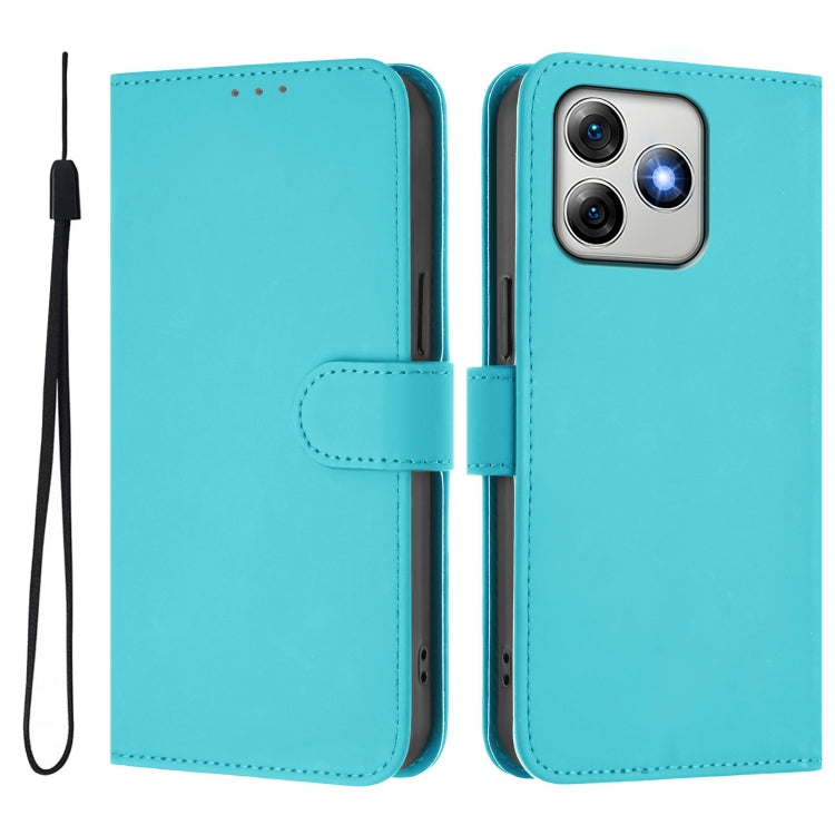 For Ulefone Note 18 Ultra Skin Feel Solid Color Leather Phone Case with Lanyard(Lake Blue) - Ulefone Cases by PMC Jewellery | Online Shopping South Africa | PMC Jewellery | Buy Now Pay Later Mobicred