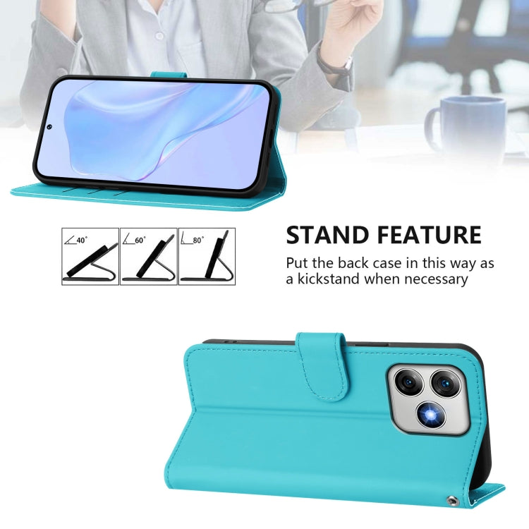 For Ulefone Note 18 Ultra Skin Feel Solid Color Leather Phone Case with Lanyard(Lake Blue) - Ulefone Cases by PMC Jewellery | Online Shopping South Africa | PMC Jewellery | Buy Now Pay Later Mobicred