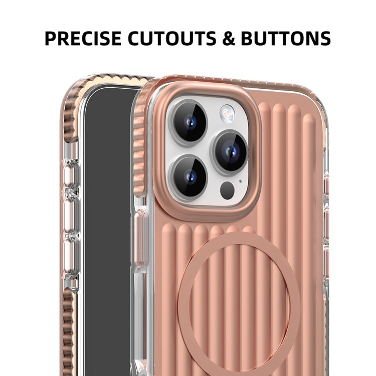 For iPhone 16 Mutural Corrugated Texture Magsafe Magnetic Shockproof Phone Case(Dark Grey) - free shipping - PMC Jewellery - Order now!