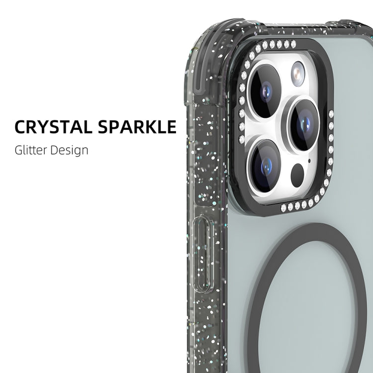 For iPhone 16 Pro Max Mutural Blink Series Glitter Edge MagSafe Magnetic Phone Case(White) - free shipping - PMC Jewellery - Order now!