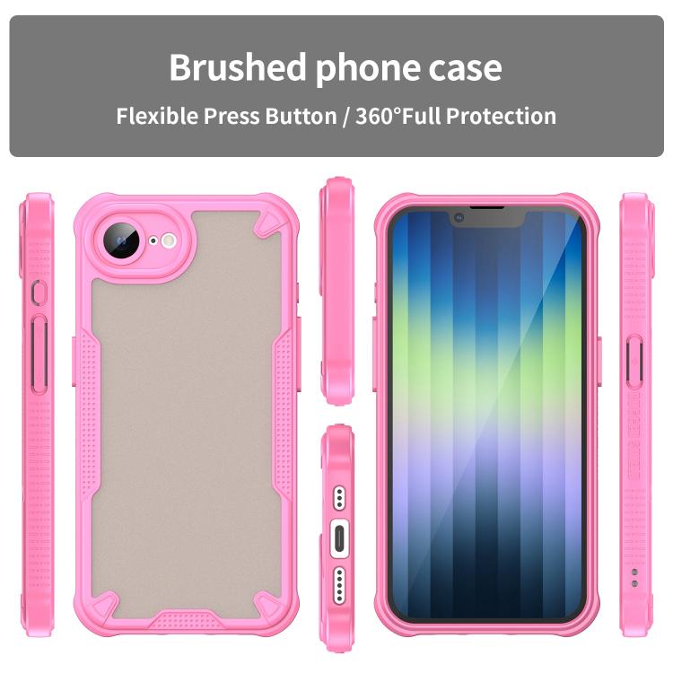 For iPhone 16e Armor Glaze PC Hybrid TPU Phone Case(Pink) - iPhone 16e Cases by PMC TechLife | Online Shopping South Africa | PMC TechLife | Buy Now Pay Later Mobicred