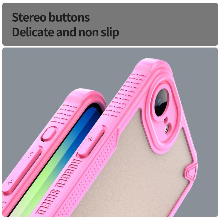 For iPhone 16e Armor Glaze PC Hybrid TPU Phone Case(Pink) - iPhone 16e Cases by PMC TechLife | Online Shopping South Africa | PMC TechLife | Buy Now Pay Later Mobicred