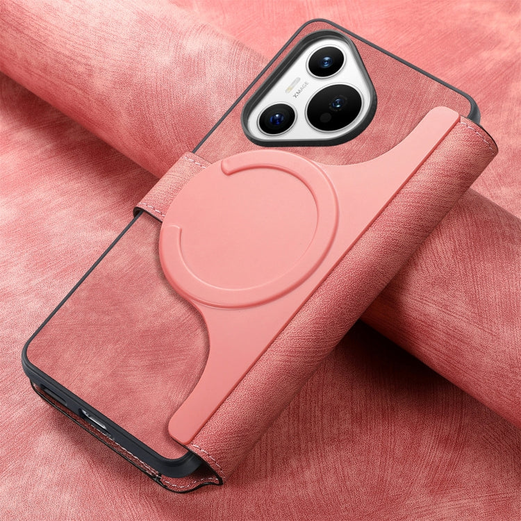 For Huawei Pura 70 CaseNeo MagSafe RFID Anti-theft Retro Leather Phone Case(Pink) - free shipping - PMC Jewellery - Order now!