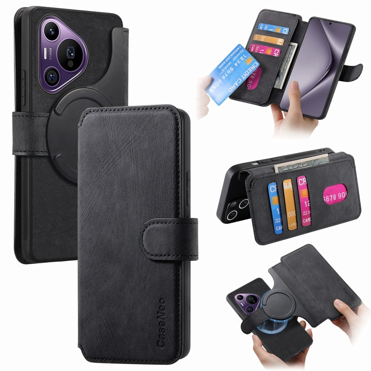 For Huawei Pura 70 Pro CaseNeo MagSafe RFID Anti-theft Retro Leather Phone Case(Black) - free shipping - PMC Jewellery - Order now!