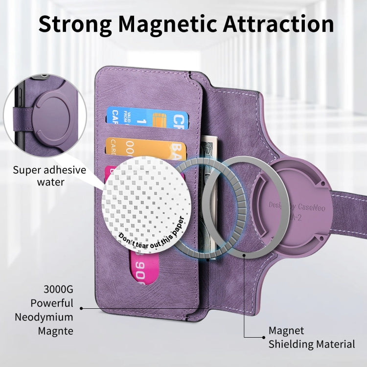 For Huawei Pura 70 Ultra CaseNeo MagSafe RFID Anti-theft Retro Leather Phone Case(Purple) - free shipping - PMC Jewellery - Order now!