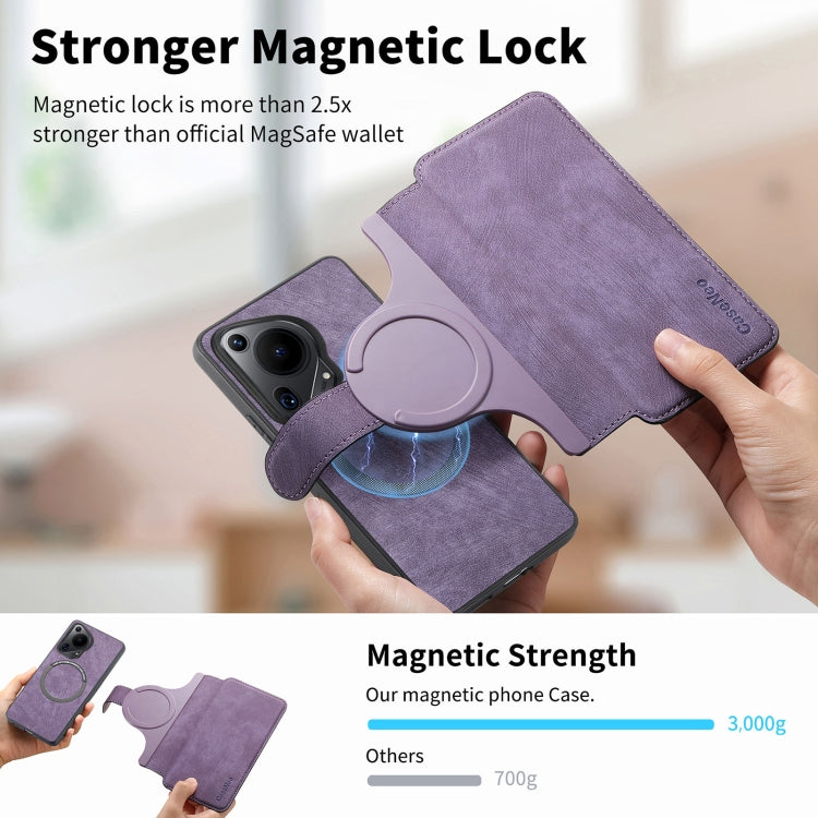 For Huawei Pura 70 Ultra CaseNeo MagSafe RFID Anti-theft Retro Leather Phone Case(Purple) - free shipping - PMC Jewellery - Order now!