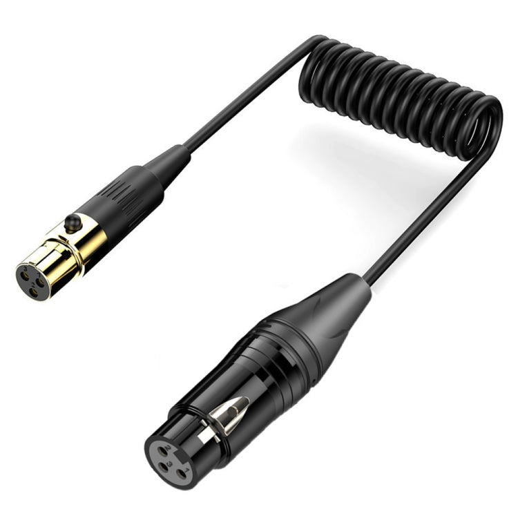 Mini XLR Female to XLR Female Audio Mixer Mini Microphone Coiled Audio Cable, Length: 0.5m(Black) - Microphone Audio Cable & Connector by PMC TechLife | Online Shopping South Africa | PMC TechLife | Buy Now Pay Later Mobicred