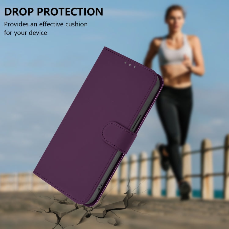 For Samsung Galaxy S25 Ultra 5G Skin Feel Solid Color Leather Phone Case with Lanyard(Violet) - Galaxy S25 Ultra 5G Cases by PMC Jewellery | Online Shopping South Africa | PMC Jewellery | Buy Now Pay Later Mobicred