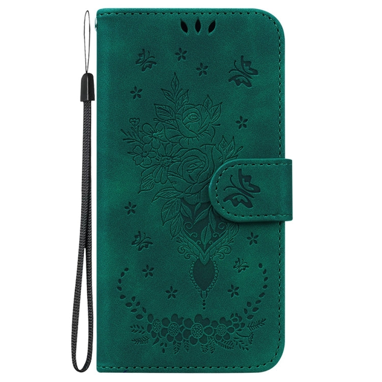 For Samsung Galaxy S25+ 5G Butterfly Rose Embossed Leather Phone Case(Green) - Galaxy S25+ 5G Cases by PMC TechLife | Online Shopping South Africa | PMC TechLife | Buy Now Pay Later Mobicred