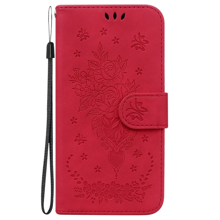 For Samsung Galaxy S25 Ultra 5G Butterfly Rose Embossed Leather Phone Case(Red) - Galaxy S25 Ultra 5G Cases by PMC TechLife | Online Shopping South Africa | PMC TechLife | Buy Now Pay Later Mobicred