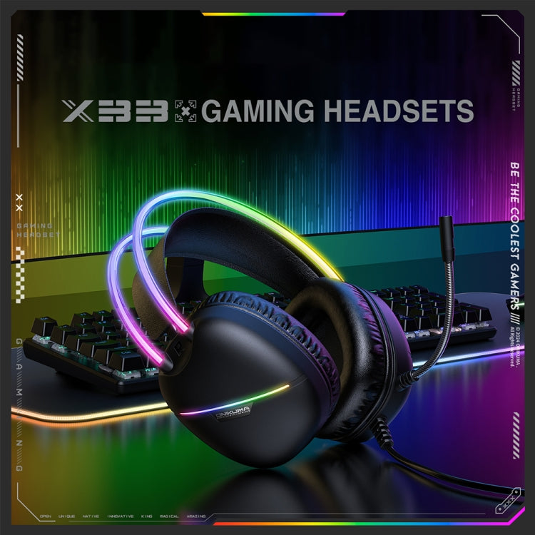 ONIKUMA X33 Head-mounted RGB Light E-Sports Gaming Headset, Cable Length: 2m(Black) - Multimedia Headset by ONIKUMA | Online Shopping South Africa | PMC TechLife | Buy Now Pay Later Mobicred
