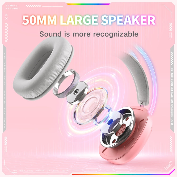 ONIKUMA X33 Head-mounted RGB Light E-Sports Gaming Headset, Cable Length: 2m(Pink) - Multimedia Headset by ONIKUMA | Online Shopping South Africa | PMC TechLife | Buy Now Pay Later Mobicred