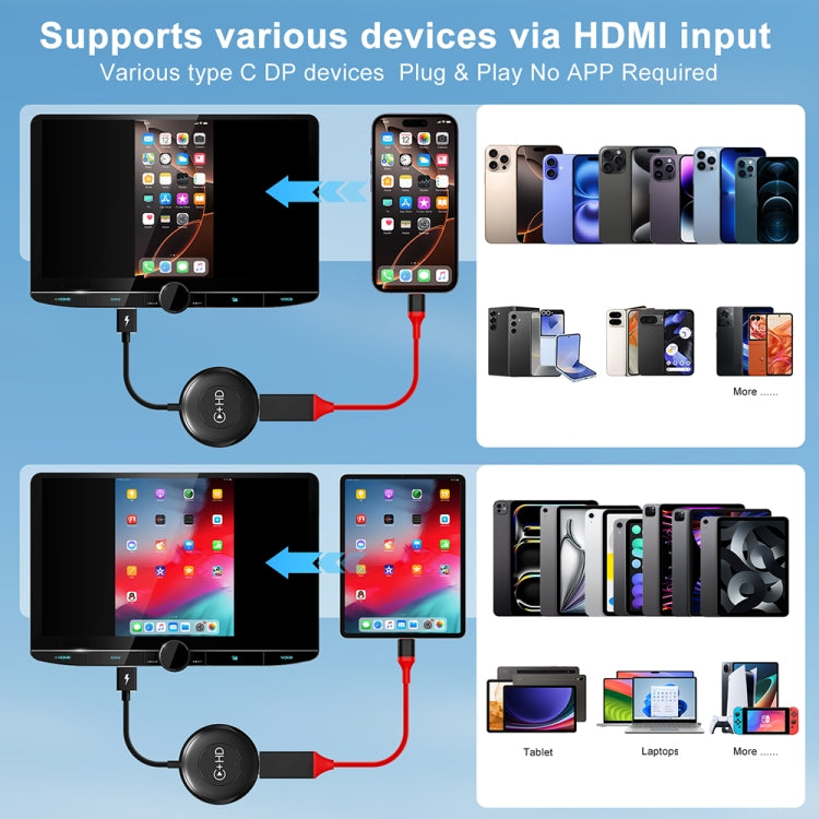 USB and HDMI Wired to Wireless CarPlay Auto Adapter, Specification:Round(Carbon Fiber) - free shipping - PMC Jewellery - Order now!