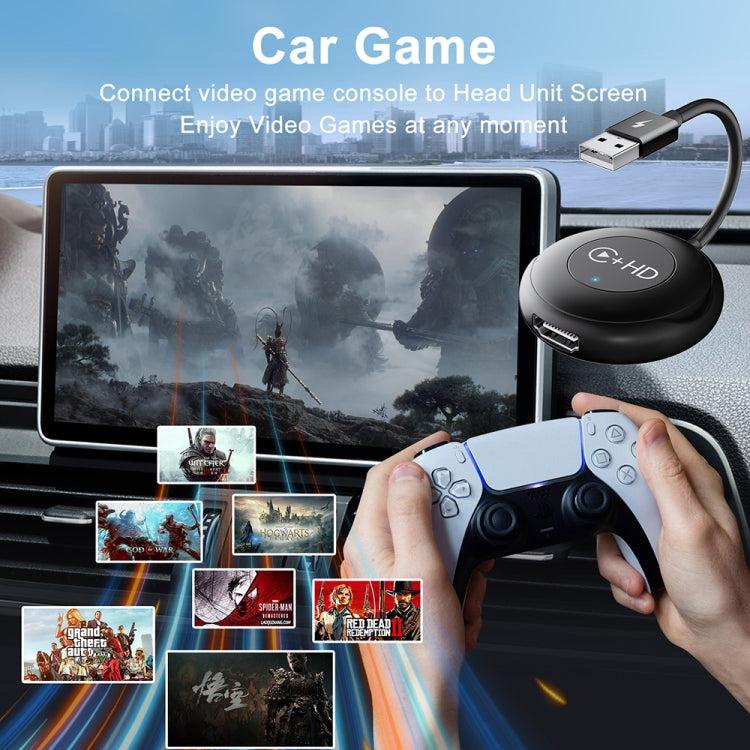 USB and HDMI Wired to Wireless CarPlay Auto Adapter, Specification:Round(White) - free shipping - PMC Jewellery - Order now!
