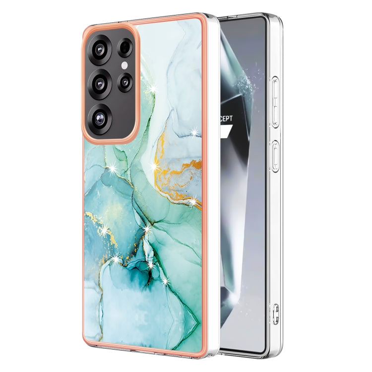 For Samsung Galaxy S25 Ultra 5G Electroplating Marble Pattern Dual-side IMD TPU Shockproof Phone Case(Green 003) - Galaxy S25 Ultra 5G Cases by PMC Jewellery | Online Shopping South Africa | PMC Jewellery | Buy Now Pay Later Mobicred