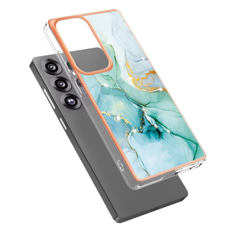 For Samsung Galaxy S25 Ultra 5G Electroplating Marble Pattern Dual-side IMD TPU Shockproof Phone Case(Green 003) - Galaxy S25 Ultra 5G Cases by PMC Jewellery | Online Shopping South Africa | PMC Jewellery | Buy Now Pay Later Mobicred