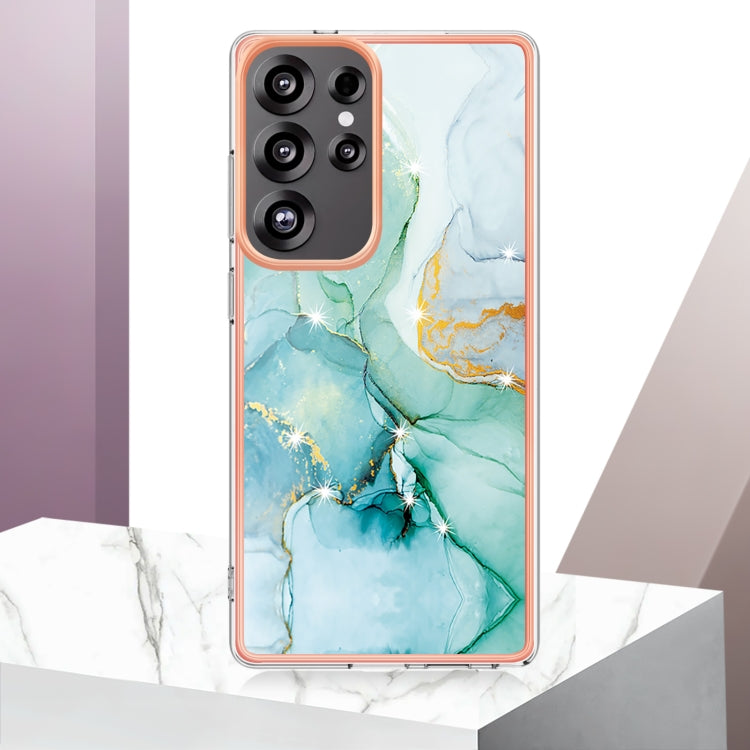 For Samsung Galaxy S25 Ultra 5G Electroplating Marble Pattern Dual-side IMD TPU Shockproof Phone Case(Green 003) - Galaxy S25 Ultra 5G Cases by PMC Jewellery | Online Shopping South Africa | PMC Jewellery | Buy Now Pay Later Mobicred