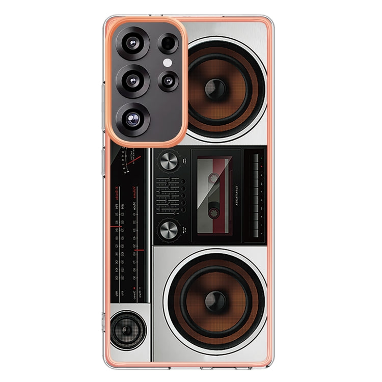 For Samsung Galaxy S25 Ultra 5G Electroplating Marble Dual-side IMD Phone Case(Retro Radio) - Galaxy S25 Ultra 5G Cases by PMC TechLife | Online Shopping South Africa | PMC TechLife | Buy Now Pay Later Mobicred