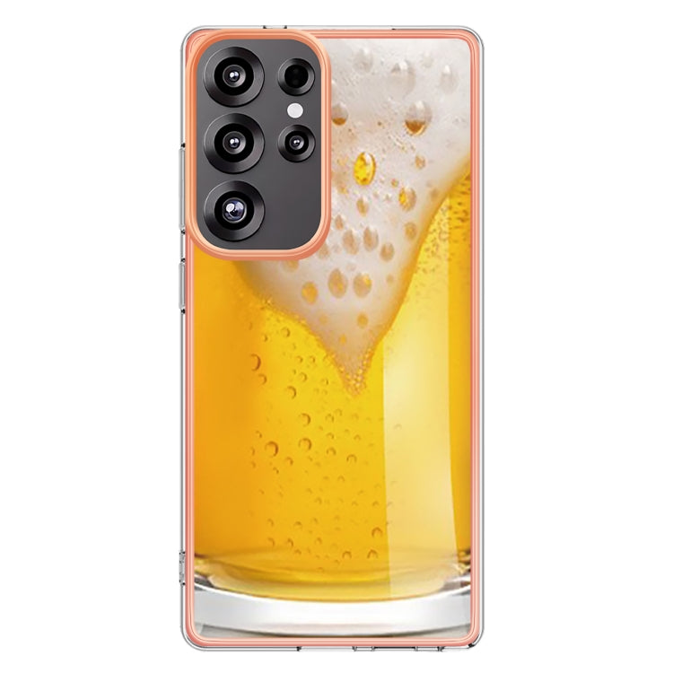 For Samsung Galaxy S25 Ultra 5G Electroplating Marble Dual-side IMD Phone Case(Draft Beer) - Galaxy S25 Ultra 5G Cases by PMC Jewellery | Online Shopping South Africa | PMC Jewellery | Buy Now Pay Later Mobicred