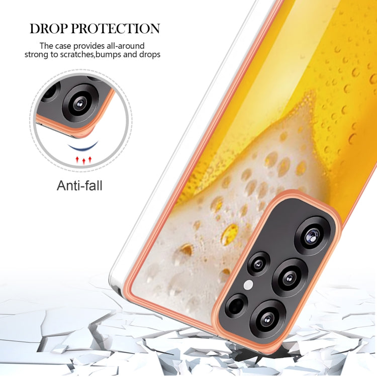 For Samsung Galaxy S25 Ultra 5G Electroplating Marble Dual-side IMD Phone Case(Draft Beer) - Galaxy S25 Ultra 5G Cases by PMC Jewellery | Online Shopping South Africa | PMC Jewellery | Buy Now Pay Later Mobicred