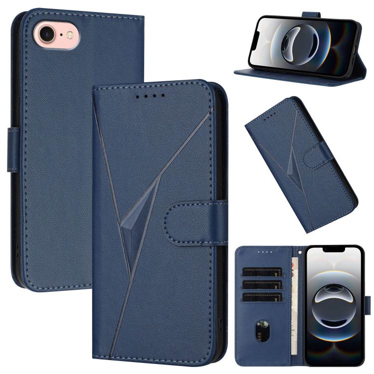 For iPhone 16e Triangle Pattern Buckle Clasp Leather Phone Case(Royal Blue) - free shipping - PMC TechLife - Order now!