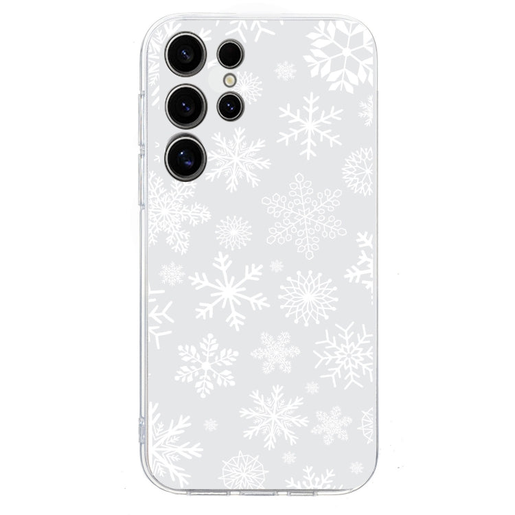 For Samsung Galaxy S25 Ultra 5G Christmas Painted Pattern TPU Transparent Phone Case(Snowflakes) - Galaxy S25 Ultra 5G Cases by PMC Jewellery | Online Shopping South Africa | PMC Jewellery | Buy Now Pay Later Mobicred