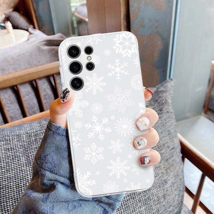 For Samsung Galaxy S25 Ultra 5G Christmas Painted Pattern TPU Transparent Phone Case(Snowflakes) - Galaxy S25 Ultra 5G Cases by PMC Jewellery | Online Shopping South Africa | PMC Jewellery | Buy Now Pay Later Mobicred