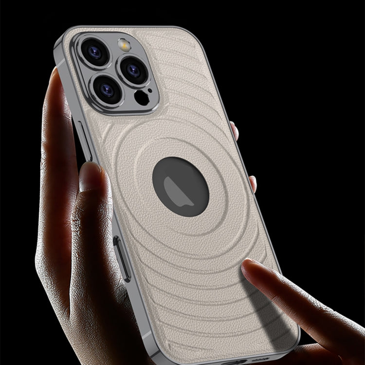 For iPhone 16 Pro GKK Plating Leather Wave MagSafe Phone Case(Carbon Fiber) - free shipping - PMC Jewellery - Order now!